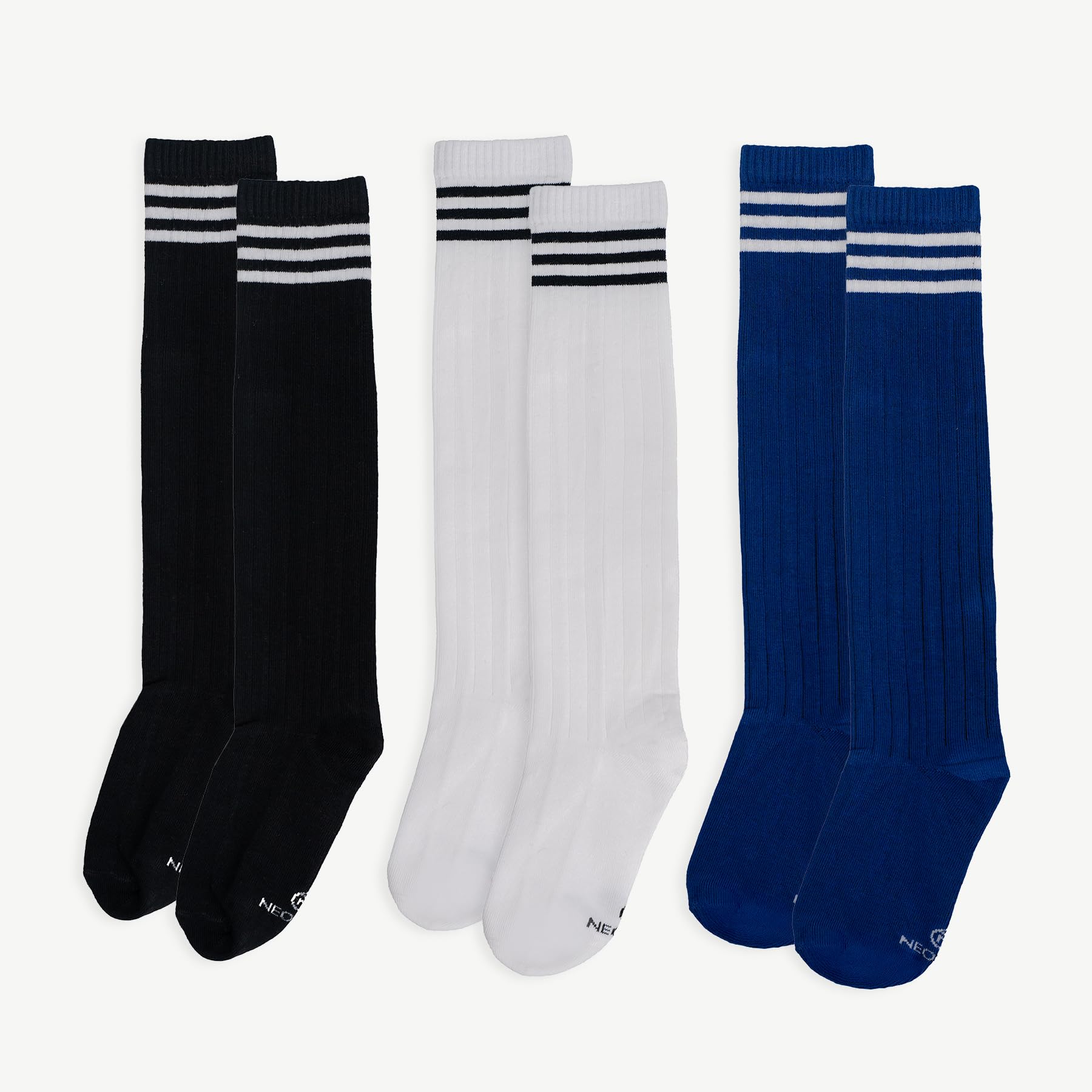 NEONERA Active Adventure Kids Socks – Pack of 3 Cotton Blend Knee-Length Socks for Kids |Breathable, Sweatproof & Comfortable Fit|Perfect for Everyday Wear |6–12 Years (IN, Age, 6 Years, 9 Years) 2