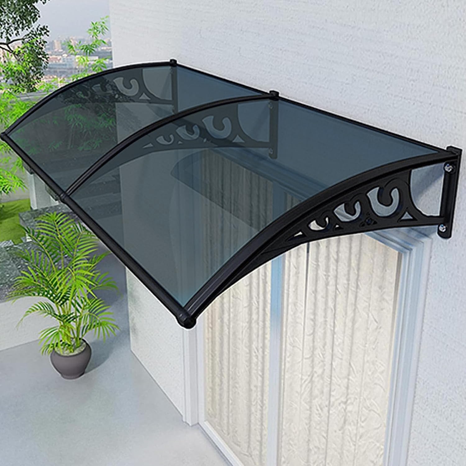 Weather Resistant Canopy 52” X 31” Fixed Metal Window Awning – Heavy ...