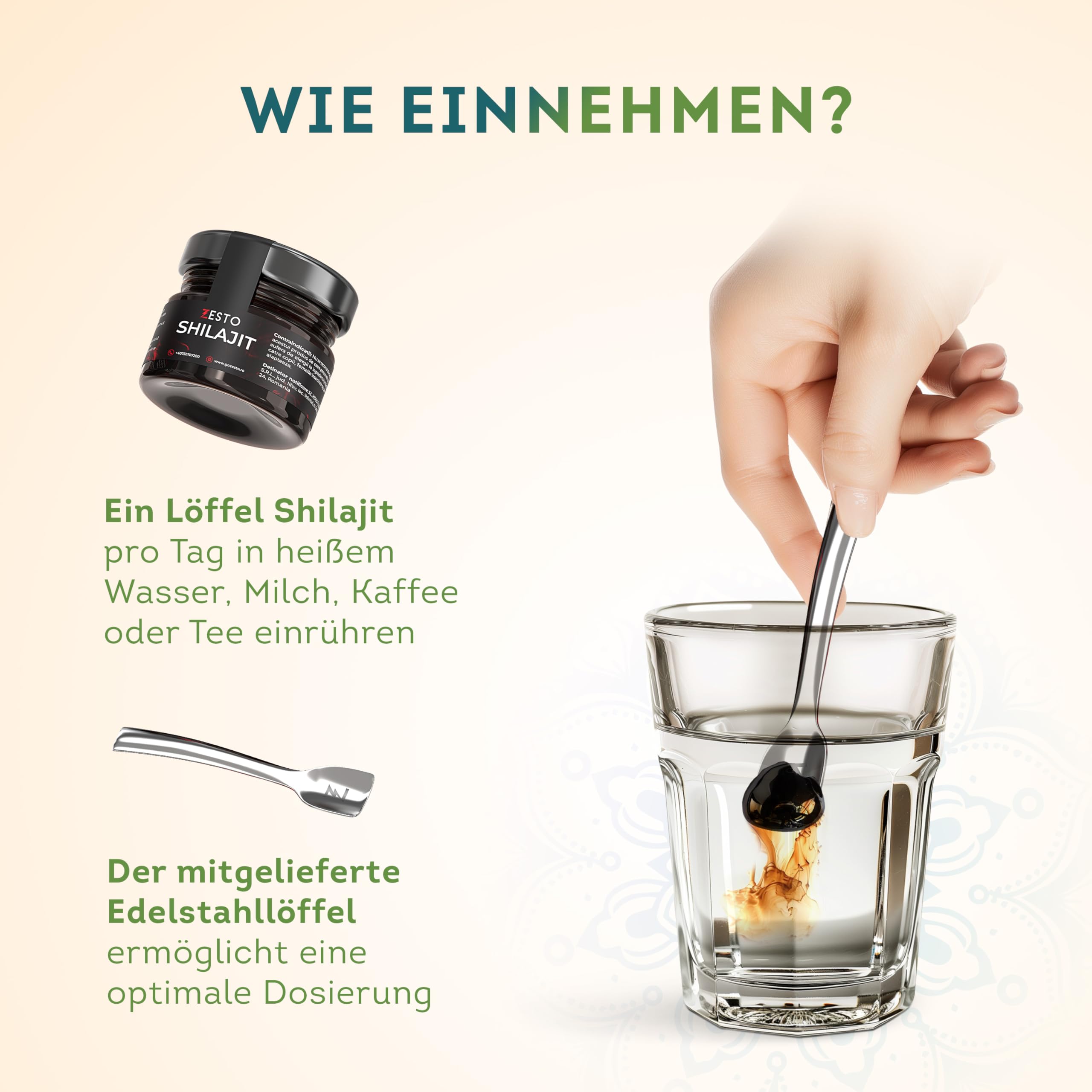 ZESTO Shilajit - Filajit originale e puro dell'Himalaya - Massima efficacia con l'80% di acido fulvico - Senza additivi - Vegano e testato - 85+ oligoelementi - 40 porzioni