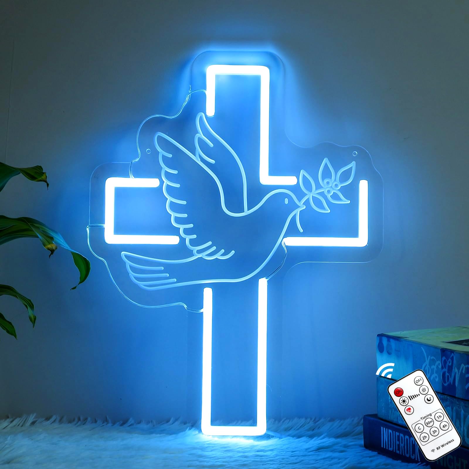 Cross Neon Signs, Cross LED Neon Light Lamp for Christian Easter Engagement Wedding Baby Celebrations New Year Gift Bedroom Room Home - 15''