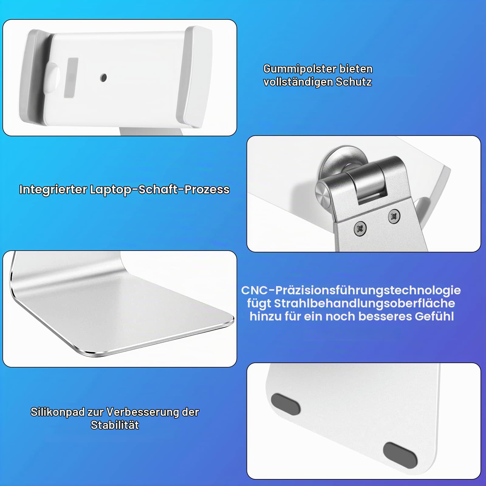 Tablet Ständer Verstellbar, Schwerer Aluminium Tablet Halterung Halter Tisch, Kompatibel mit iPad Pro/Air/Mini, Samsung Tab, Surface Pro, Kindle Fire (7-13 Zoll)
