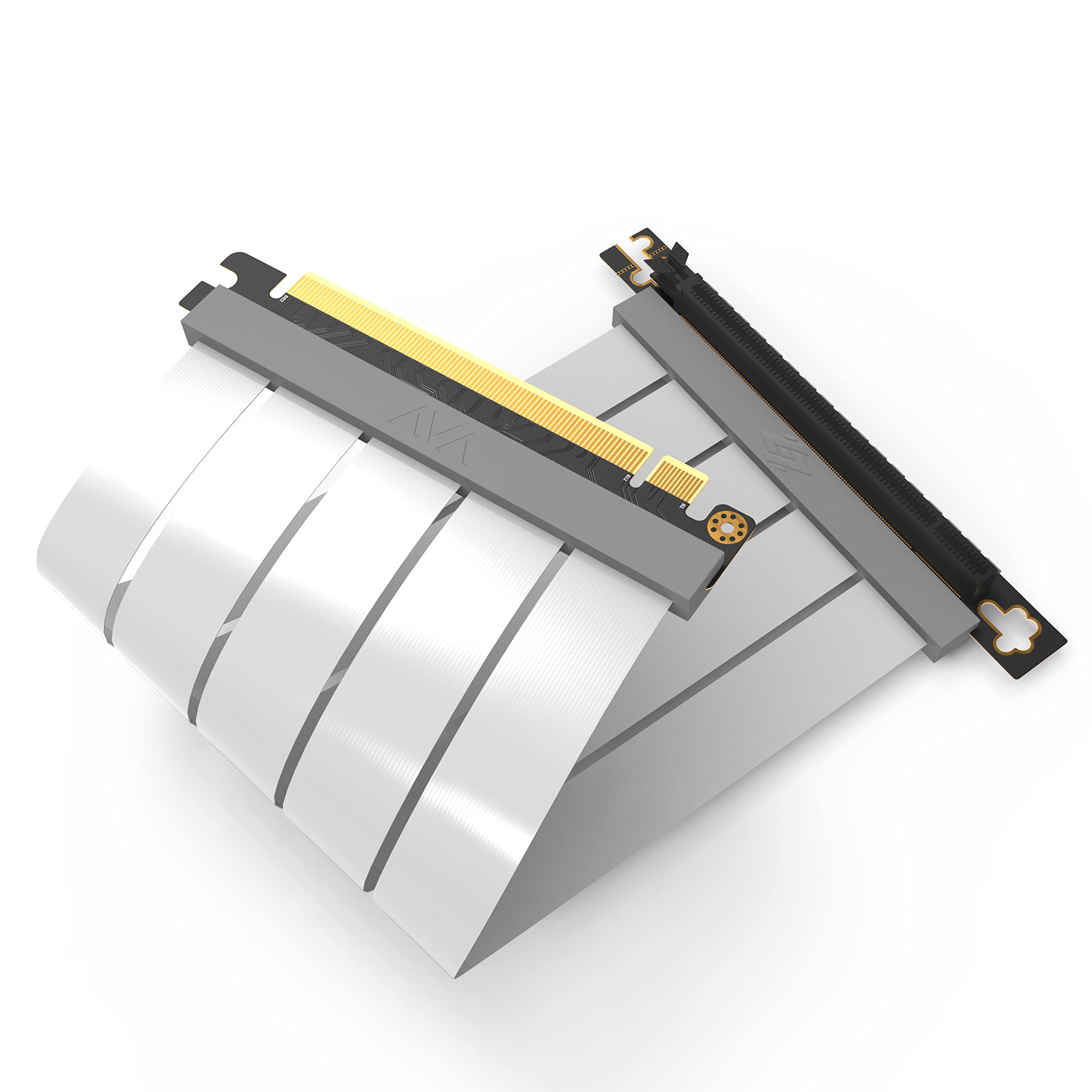 LINKUP - Câble de montée PCIe 4.0 Gen 4 x16 - Prêt pour RTX 4090 RX7900 - Améliorez vos performances de jeu - 90 degrés blanc (15 cm)