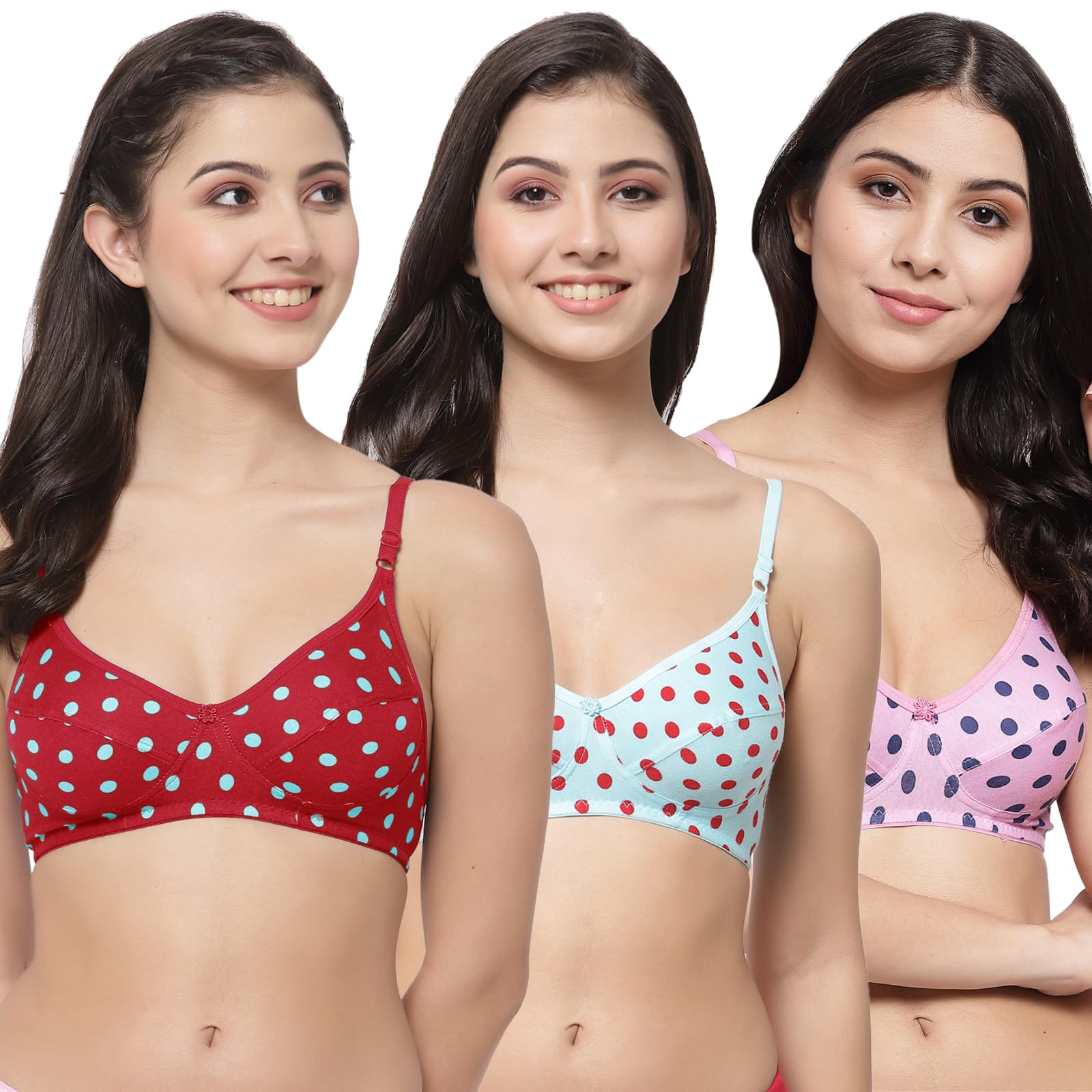 Docare Women's Cotton Polyester Wire Free Casual Full Coverage Bra