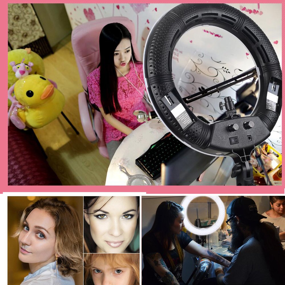 12 Inch Dimmable LED Selfie Ring Light Kit With Tripod Stand,Carrying Bag,Photo Holder Video Studio Photography Lighting For Makeup,Live Streaming,Tiktok,YouTube Video
