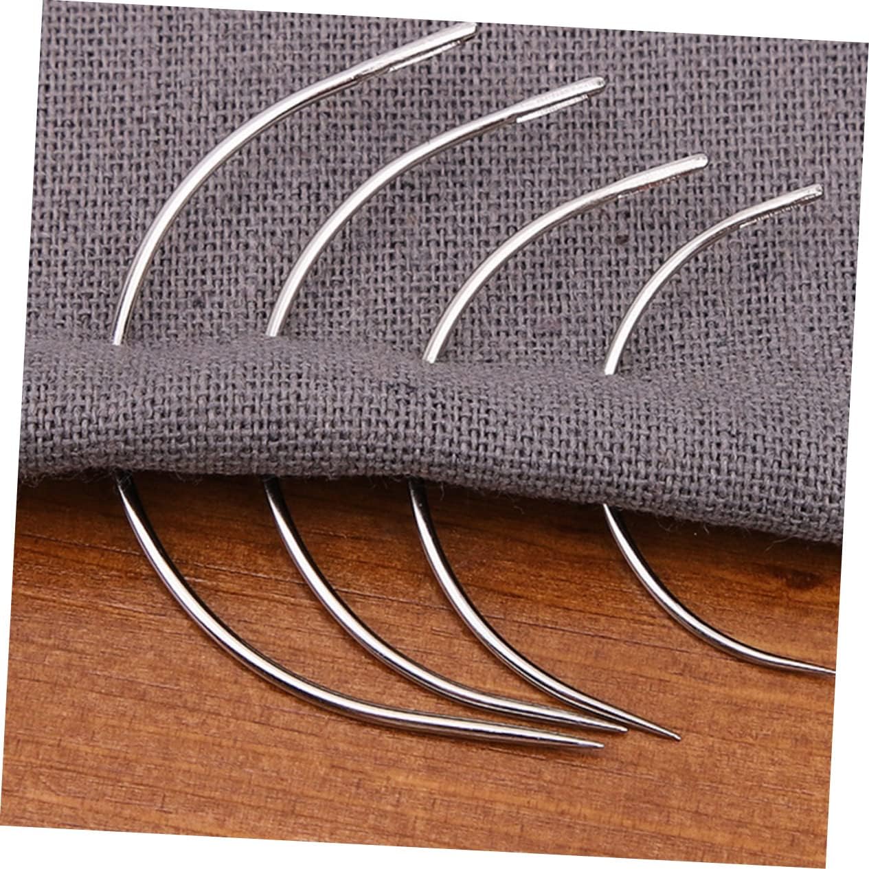 TOPPERFUN 96pcs c Type Curved Blunt Needles Eye Hand Sewing Needles for Upholstery Crafting and Doll Making Construction for Weaving and Repairing