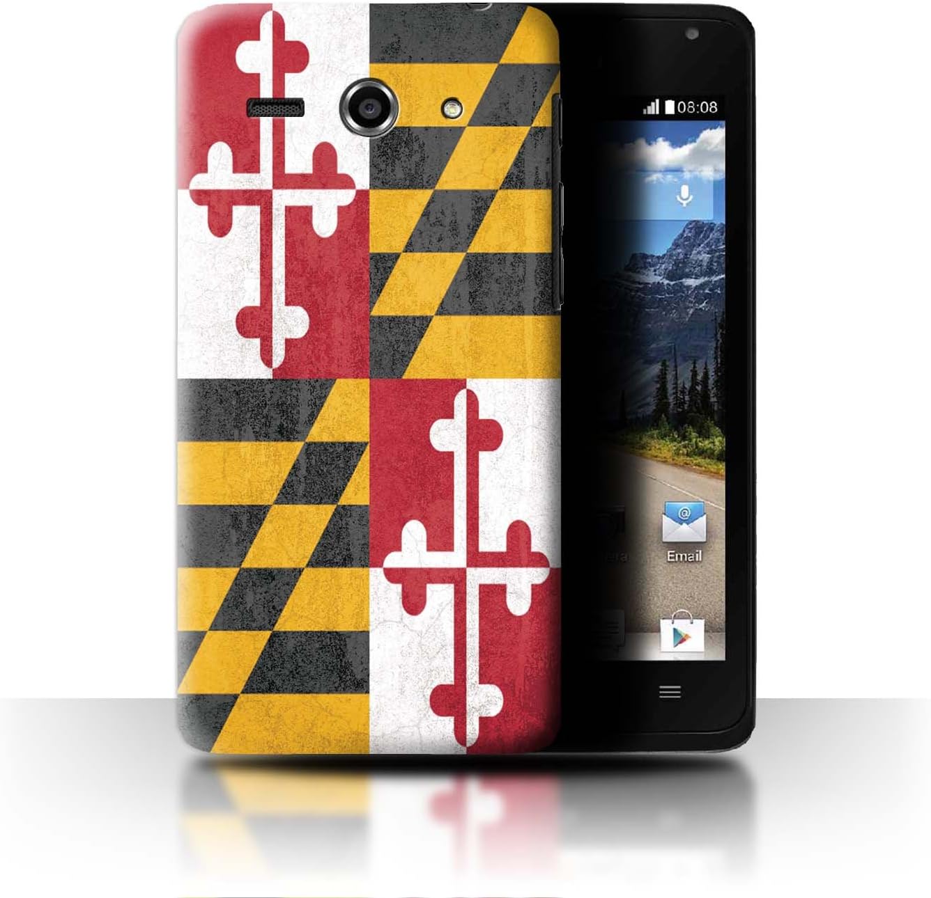 Phone Case for Huawei Ascend Y530 Vintage USA State Flag Maryland Design Transparent Clear Ultra Slim Thin Hard Back Cover