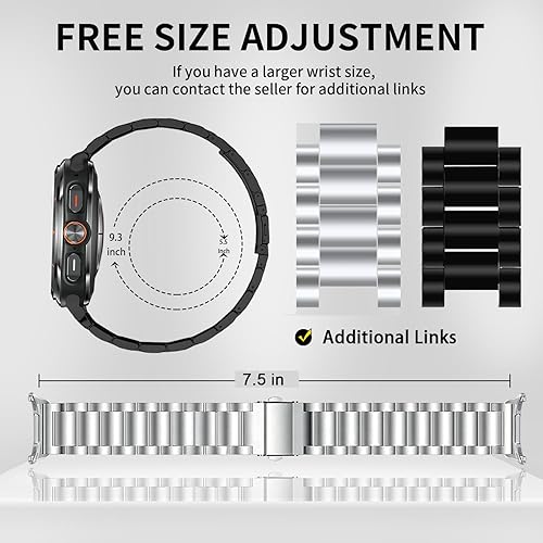 Vista 122 de GOLDTOLUCK No Gap Stainless Steel Band Compatible with Samsung Galaxy Watch 8 7 6 5 4 Classic FE Pro Ultra 40mm 44mm 46mm 43mm 47mm 45mm 42mm