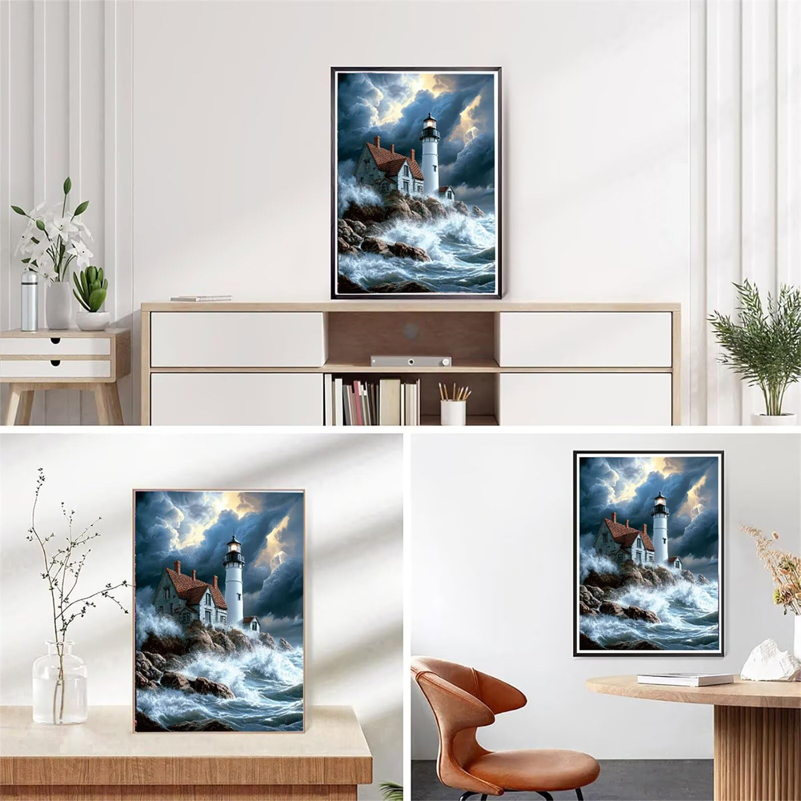 Latarnia morska 5D do malowania diamentami, zestaw do malowania diamentami dla dorosłych i dzieci, malowanie według liczb, 80 x 100 cm, kryształowy haft krzyżykowy, płótno artystyczne, dekoracja