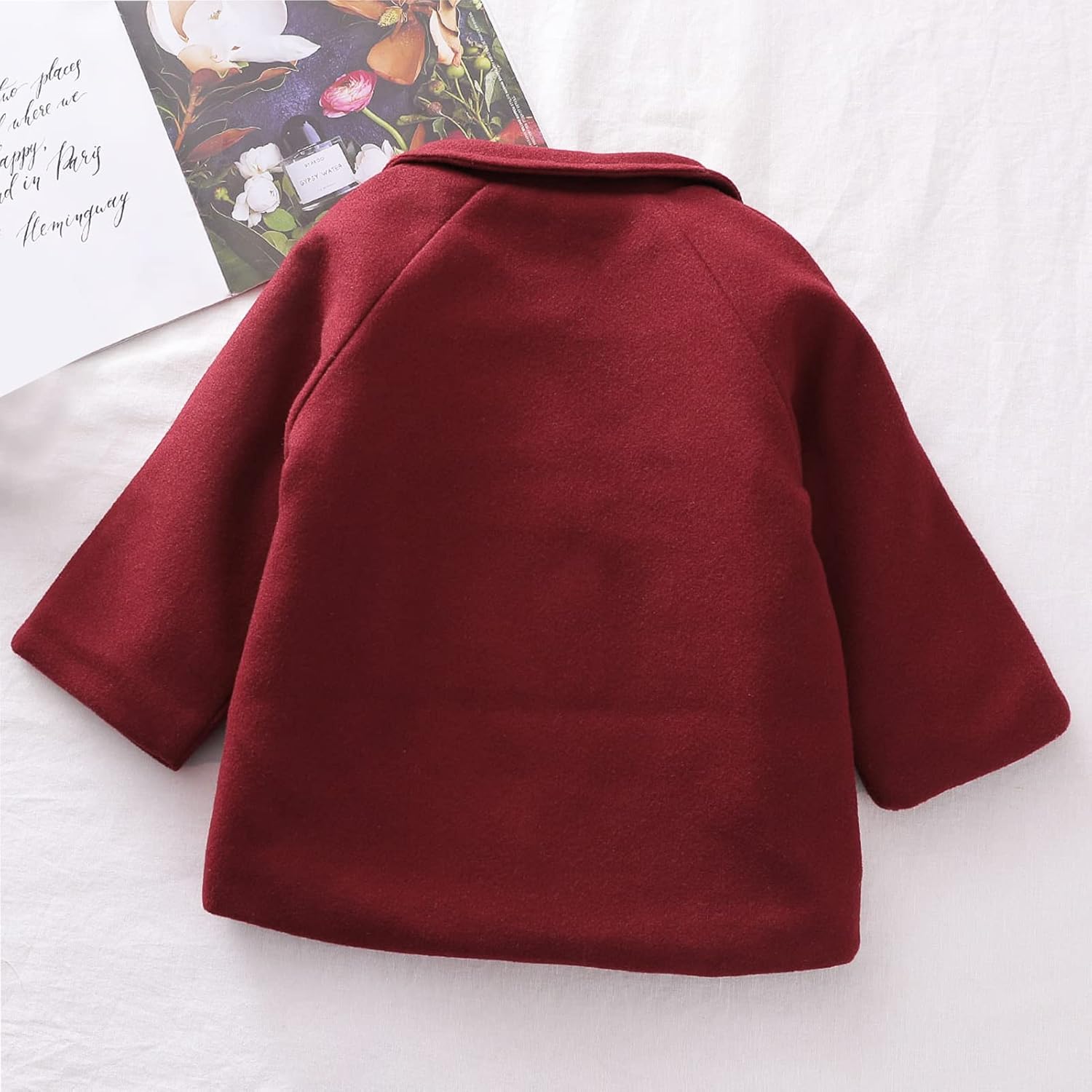 Aivtalk Toddler Boy Double Breasted Dress Coat Classic Wool Blend Warm Peacoat for Kids Button Down Trench Coat