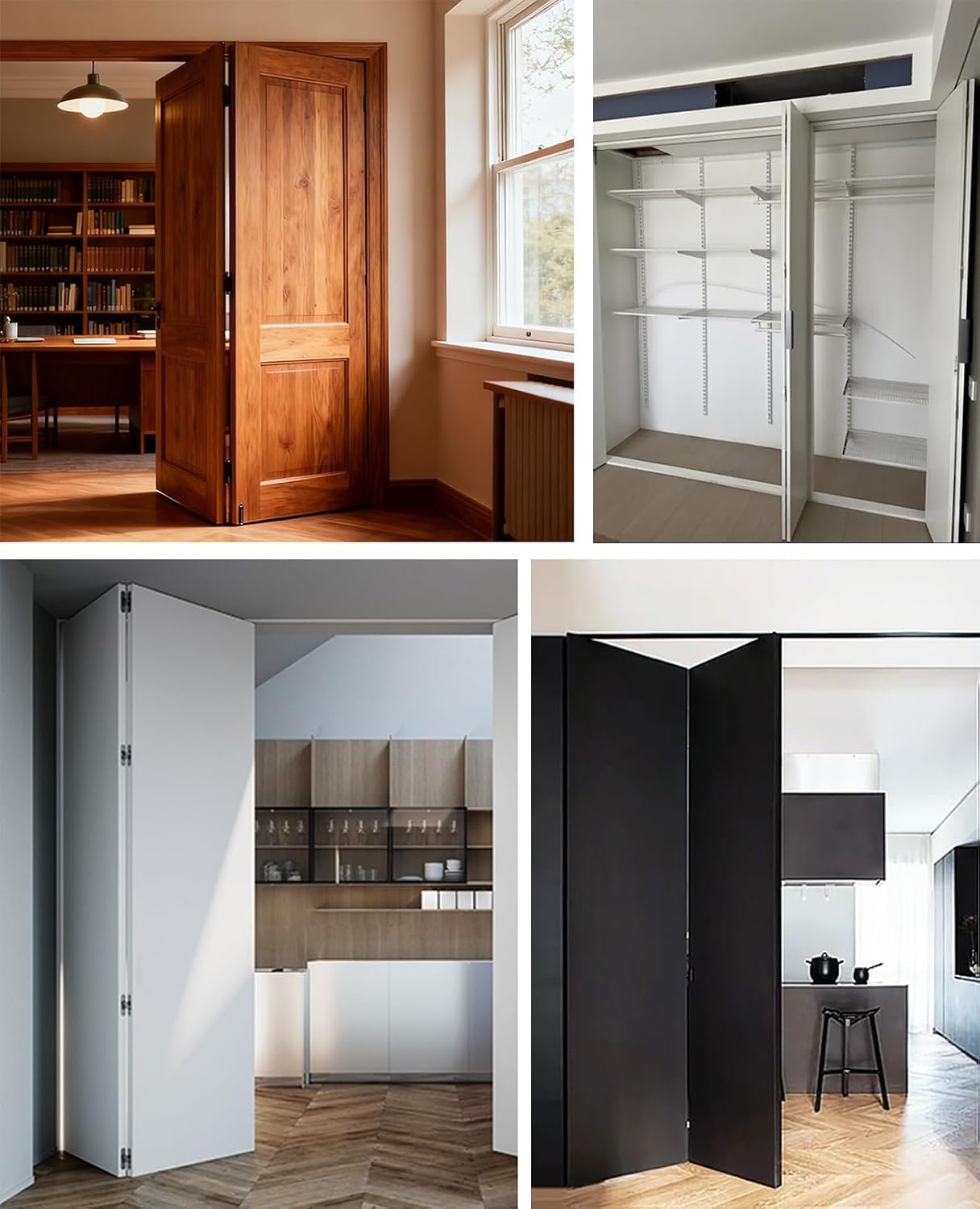 Sliding Barn Door Hardware Kit - 59.1in Adjustable Track for Single Door & Bifold Closet Panels, Easy Installation with Rollers & Guides, Durable & Stylish Home Decor