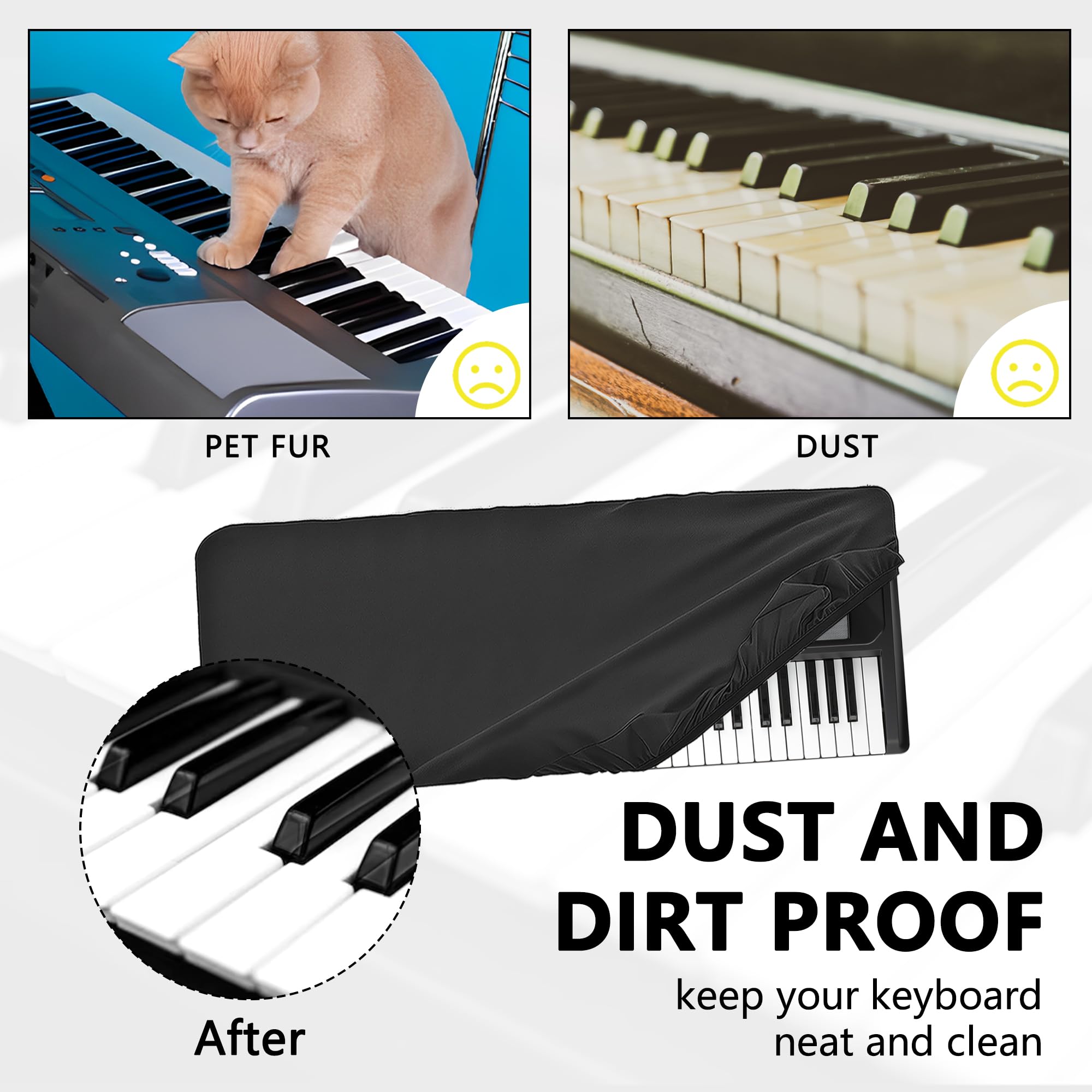 Musiin 61 keys piano keyboard dust cover, compatible with KORG EK-50 CSA, EK-50, EK-50 Limitless, EK-50 - Image 3