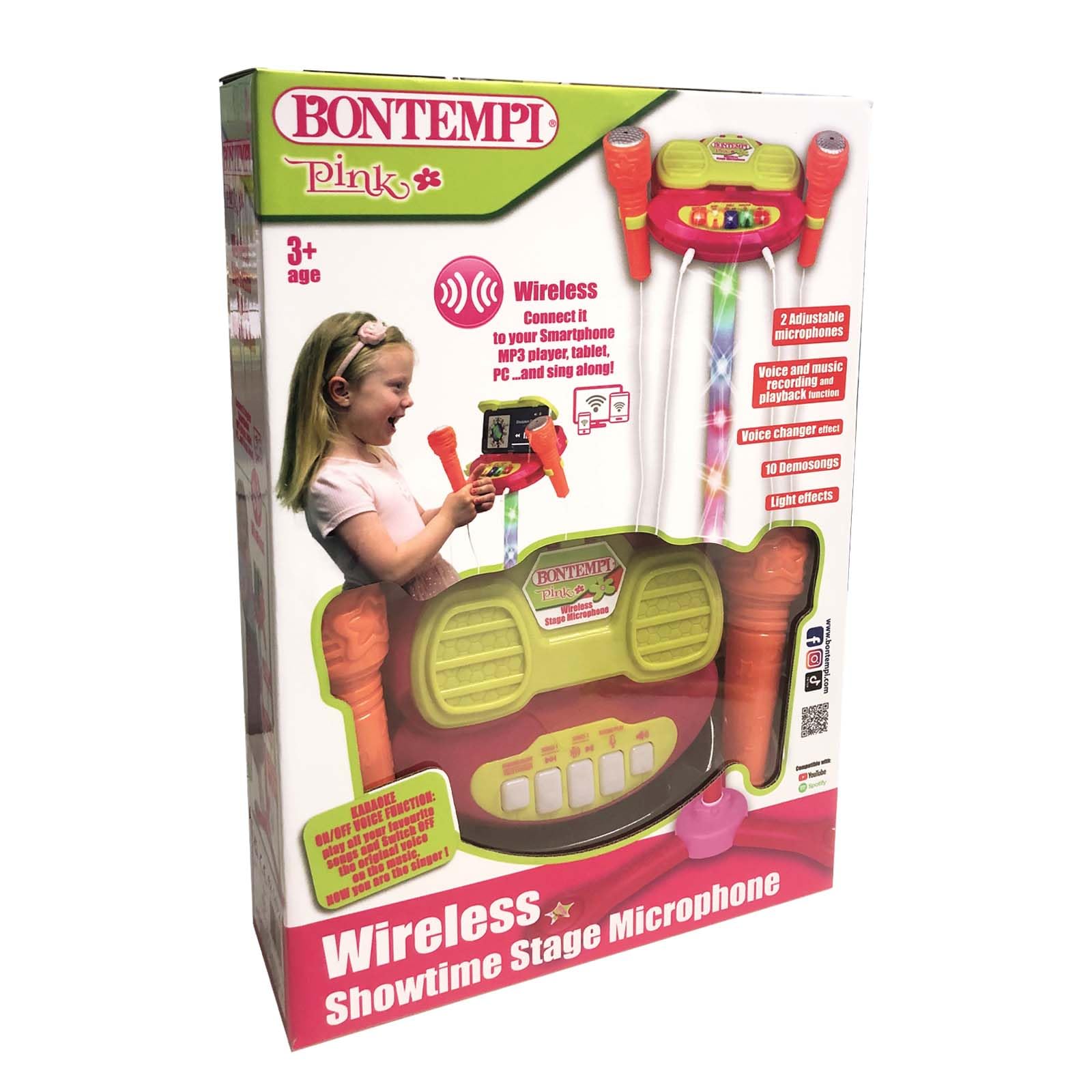 Bontempi | TwinStage Mic - Doppio Microfono da Palcoscenico con Connessione Wireless per Performance Strabilianti, 89x22x12,5 cm