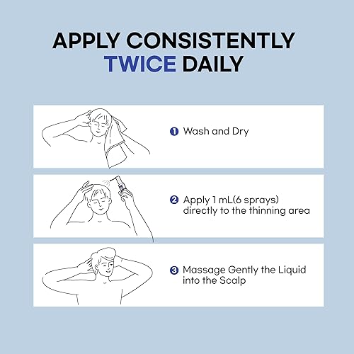 Miniatura 6 de ProBliva Spray de minoxidil al 5 % para hombres tratamiento tópico para el crecimiento del cabello con minoxidil extra fuerte al 5 %, solución