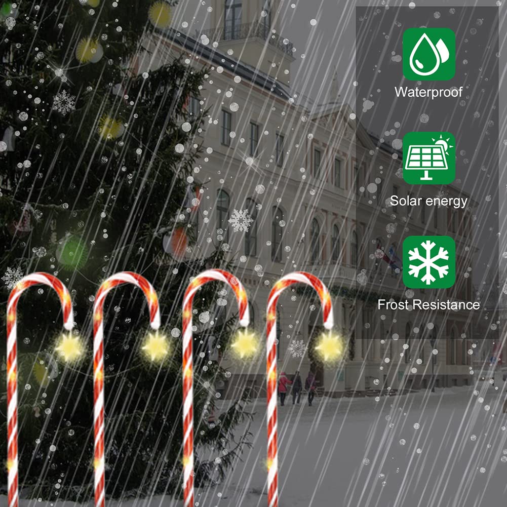 Solar Powered Outdoor Candy Canes Pack Of 8 Solar Power Christmas