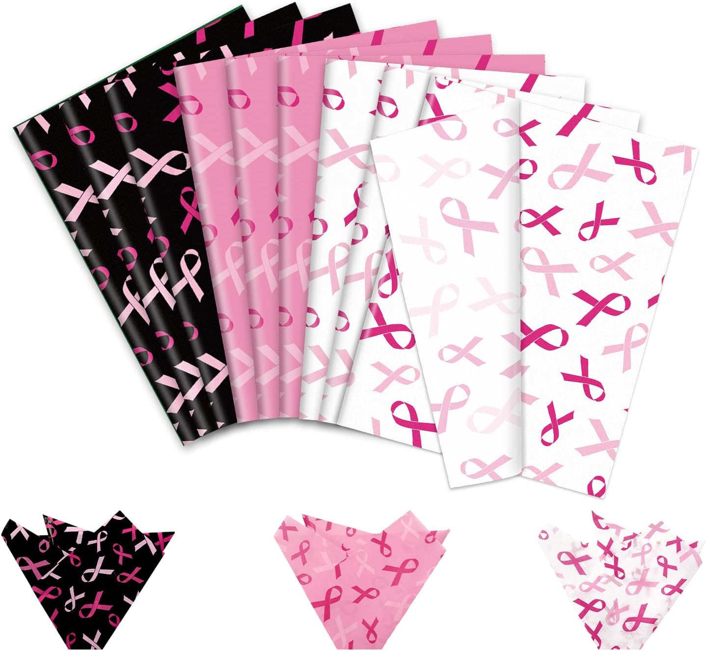 Amazon.com: Whaline 90 Sheets Pink Ribbon Tissue Papers Breast Cancer ...