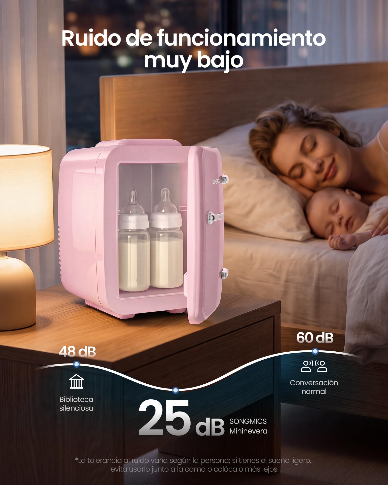 SONGMICS Mini Nevera Portátil, Frío y Calor, 4 L