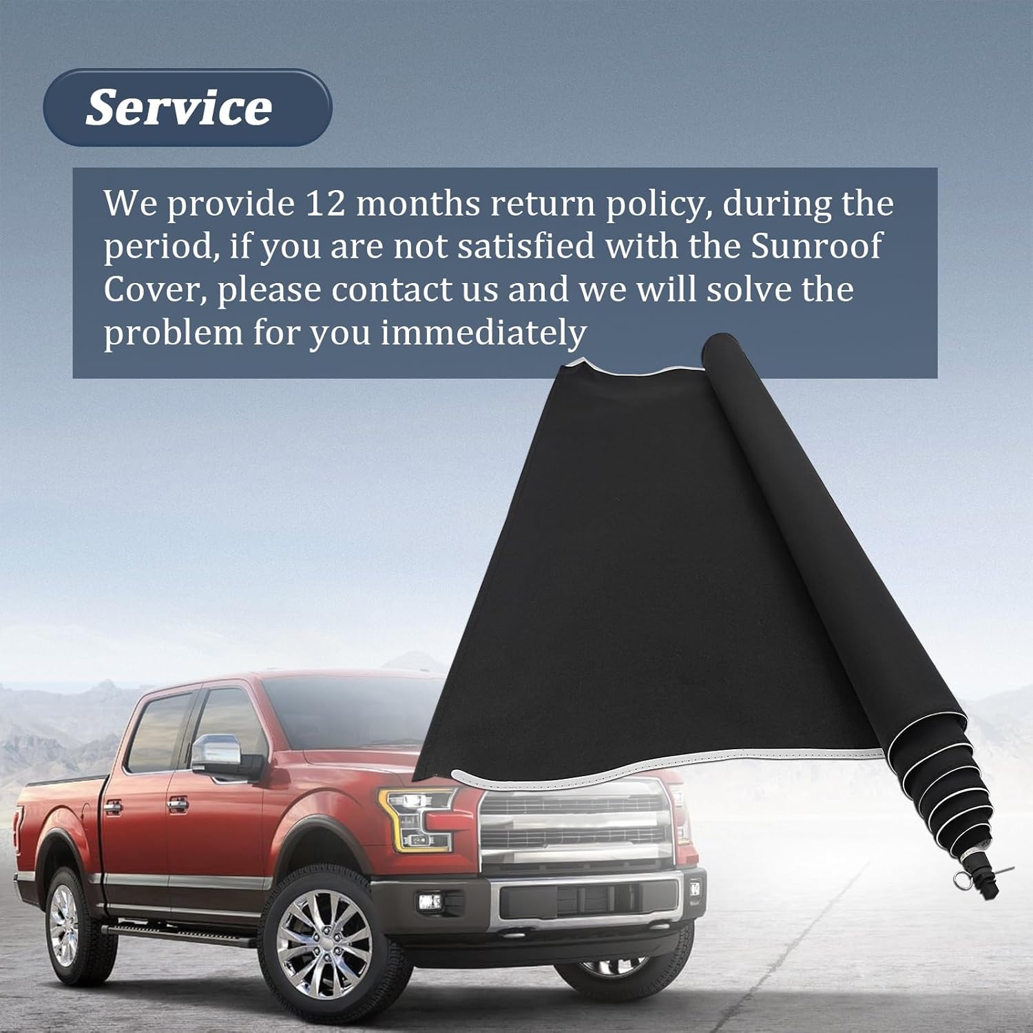 FL3Z16519A02AC Sunroof Cover Compatible with Ford F150 2015-2022 for F250 F350 F450 Super Duty 2017-2024 FL3Z-16519A02-AC Black Moonroof Shade