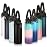 Volhoply Insulated Water Bottles Bulk 8 Pack, 40 oz Steel Sports Bottle with Paracord Handle & Spout Lid, Double Wall Vacuum Water Cups with Wide Mouth,Reusable Large Water jug(Eight Color,8 Set)