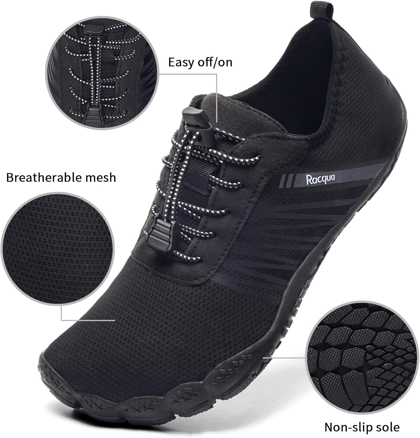 Racqua Water Shoes Men's Women's Aqua Beach Swim Pool Sport Quick Dry Barefoot Lightweight - Image 4