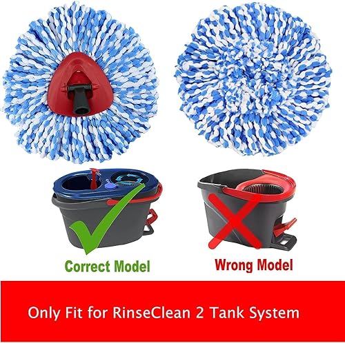 Miniatura 2 de Paquete de 12 cabezales de repuesto para trapeador giratorio compatibles con el sistema Ocedar RinseClean de 2 tanques, cabezales de repuesto de