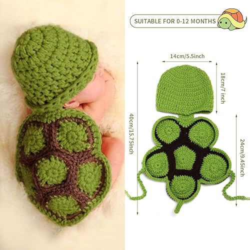 Miniatura 4 de SPOKKI Conjunto de 2 juegos de ganchillo para recién nacido, accesorios de fotografía de bebé, hecho a mano, disfraz de animal de punto para niños