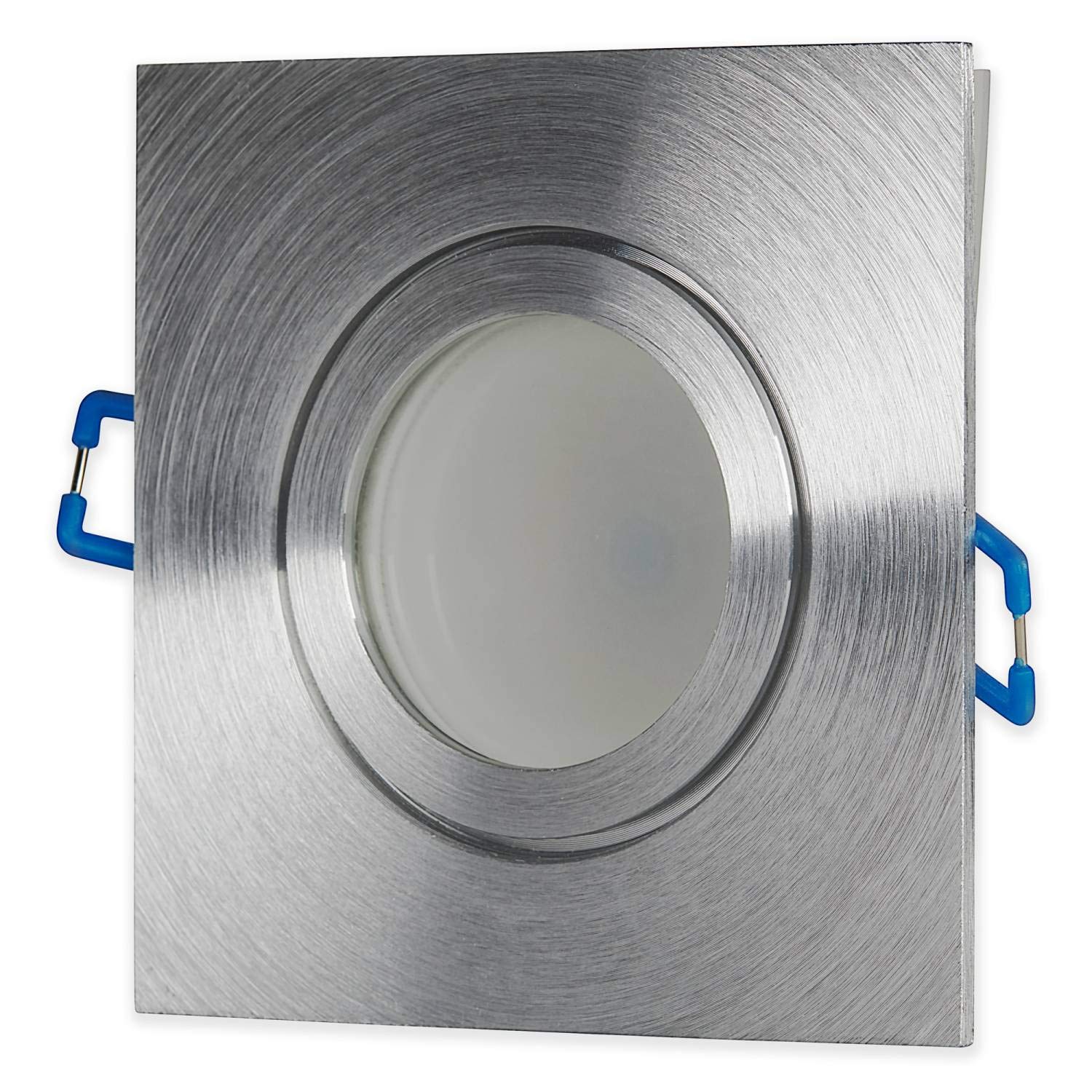 Set di 6 faretti LED da incasso, IP44, argento con taglio fine, 9 Watt, luce bianca calda, 230 V, GU10, faretto da incasso per bagno, doccia, da soffitto, con foro di 60 mm