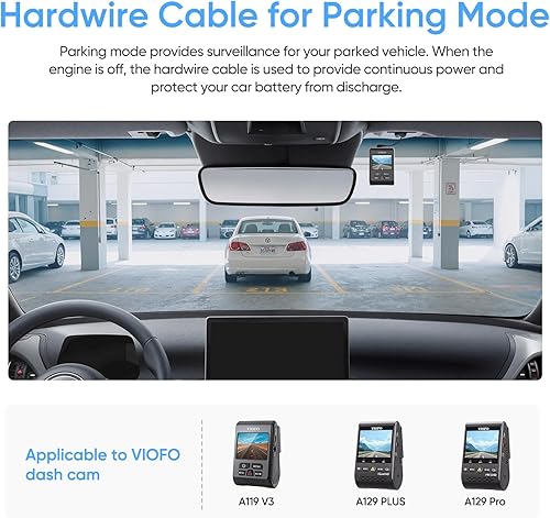 Miniatura 2 de VIOFO HK3 Acc - Cable rígido para A129, A129 Plus, A129 PRO, A129 IR, A119 V3, habilita el modo de estacionamiento, protección de bajo voltaje