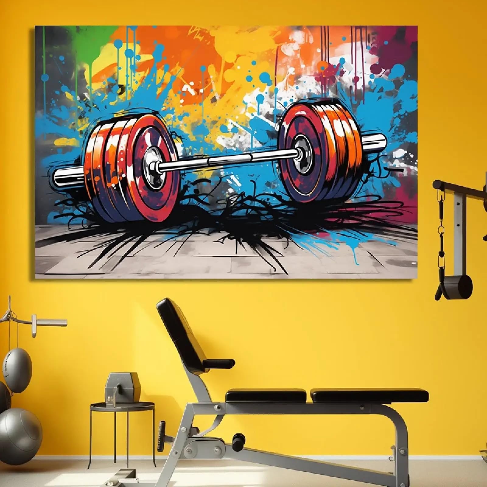 Peinture musculation motivation pour sublimer le style street art de votre salle de sport à la maison