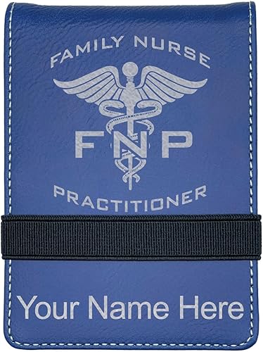 Miniatura 13 de LaserGram Mini padfolio con bloc de notas y bolígrafo, enfermera practicante de la familia FNP, grabado personalizado incluido (rosa)