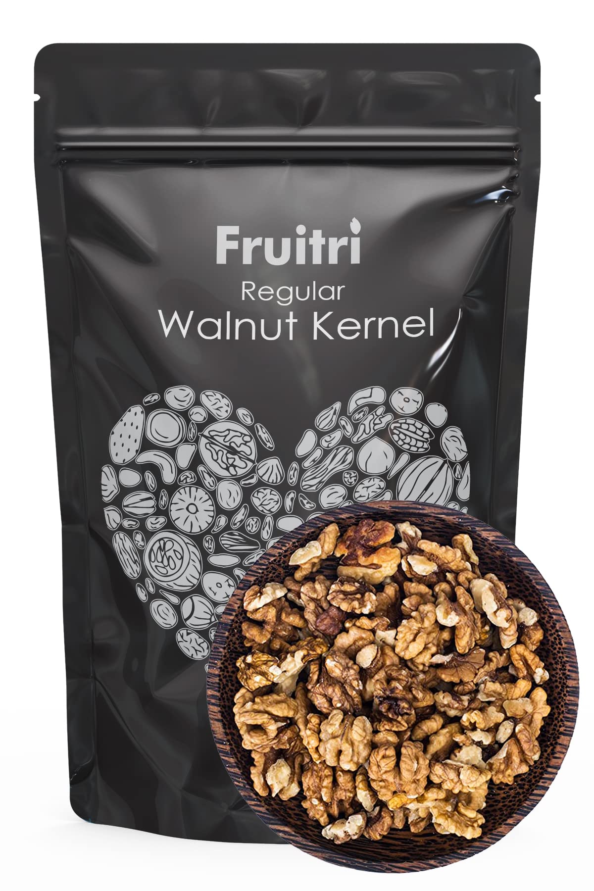 Fruitri Regular Kashmiri Walnut Kernels (Akrot) 1kg | Fresh & Natural walnut Without Shell Akhrot Giri | Rich in Protein & Iron | Low-Calorie Nut | Cholesterol Free for Snacking & Baking dry fruits