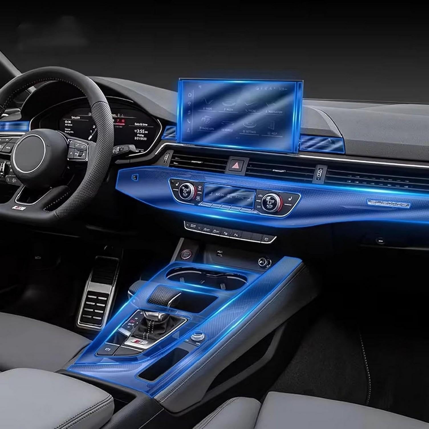 Film protecteur Audi A5 S5 pour préserver la console en TPU