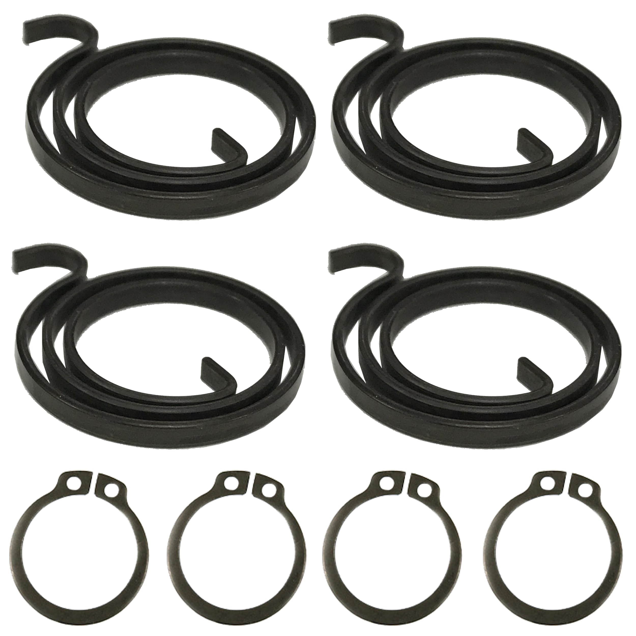 Door Handle Spring & Circlip Repair Kit, Pack of 4 Sets – 2.5 Turn 3mm Extra Heavy Duty Metal Coil Springs with Matching Circlips, Heavy UPVC, Composite & Industrial Door Repair Parts