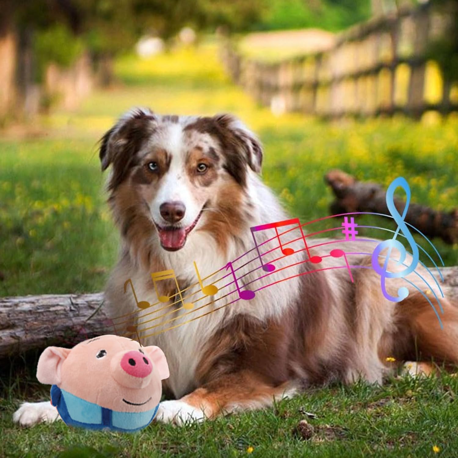 OTXKXBLP Interactive Moving Pet Plush Toy - Squeaky Dog Ball, Washable Cartoon Pig, Jumping Vibrating Wiggling Sound Electronic Dog Toy - Automatic Rolling Action for Active Dogs. 2