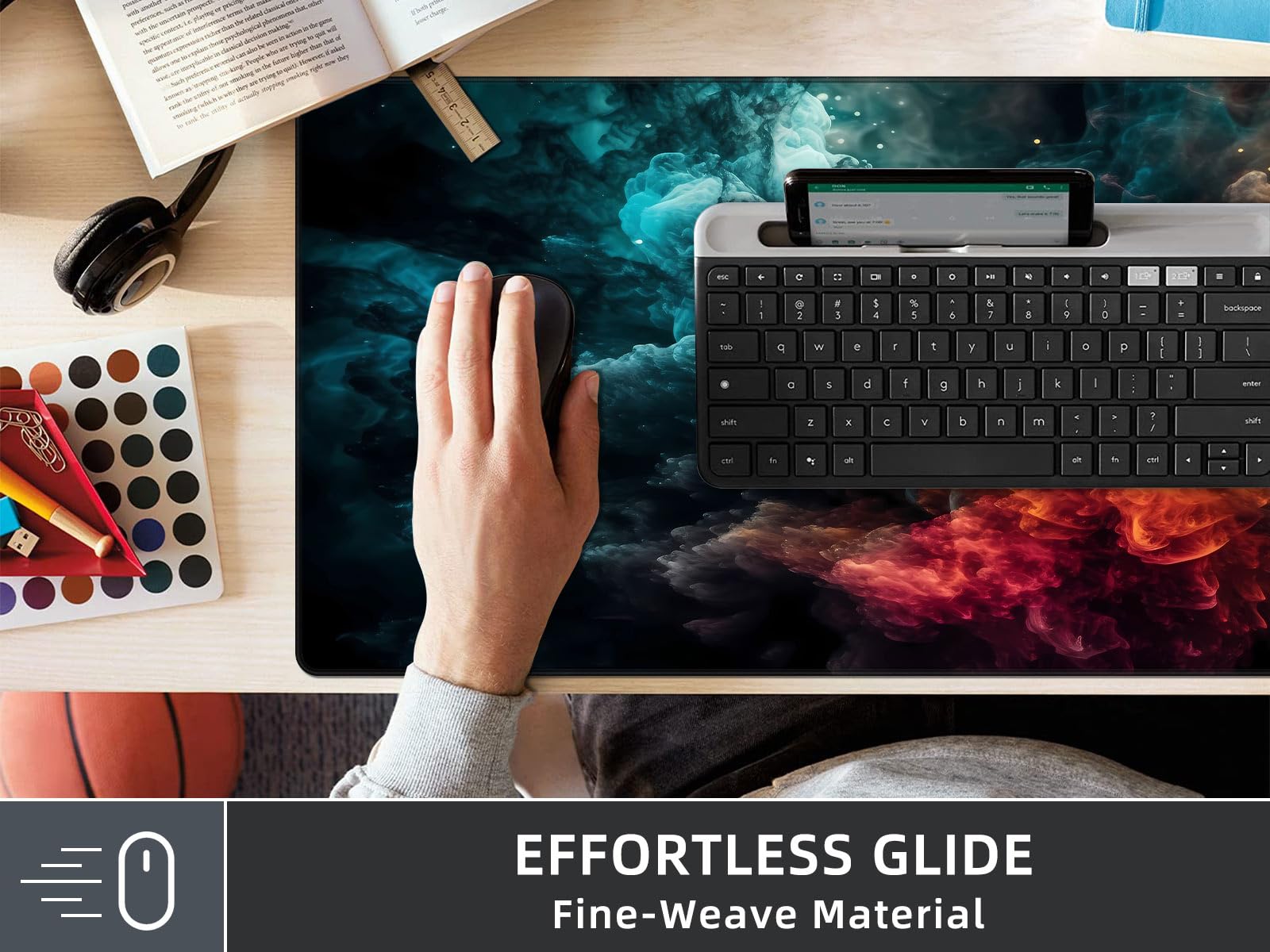 Grand Tapis De Souris De Jeu Avec Bords Cousus, Bureau étendu