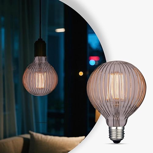 Bombillas LED Edison vintage, globo regulable de 4 W G125, iluminación ambiental blanca cálida de 2200 K para decoración, filamento de jaula de