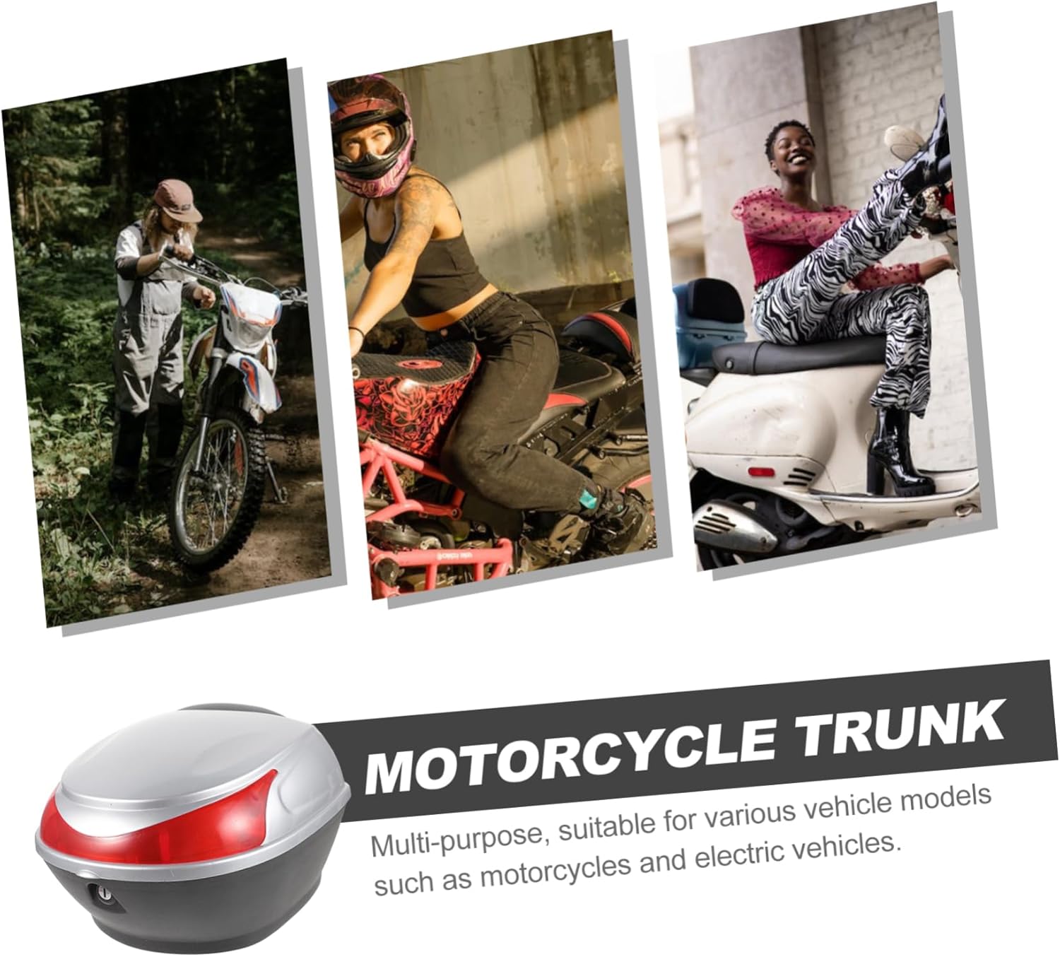 Tail Trunk Storage Case for Helmets and Gear Capacity Motorbike Rear Box for Travel and Daily Use