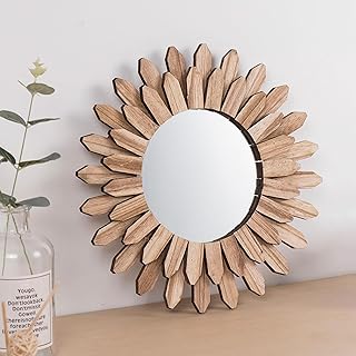 Comprar Espejo de Pared en Forma de Sol, Espejo Rústico de Madera de Granja, Espejo Bohemio Sunburst, Decoración de Pared para Entrada, Dormitorio, Sala de Estar, Baño, Casa, Regalos de