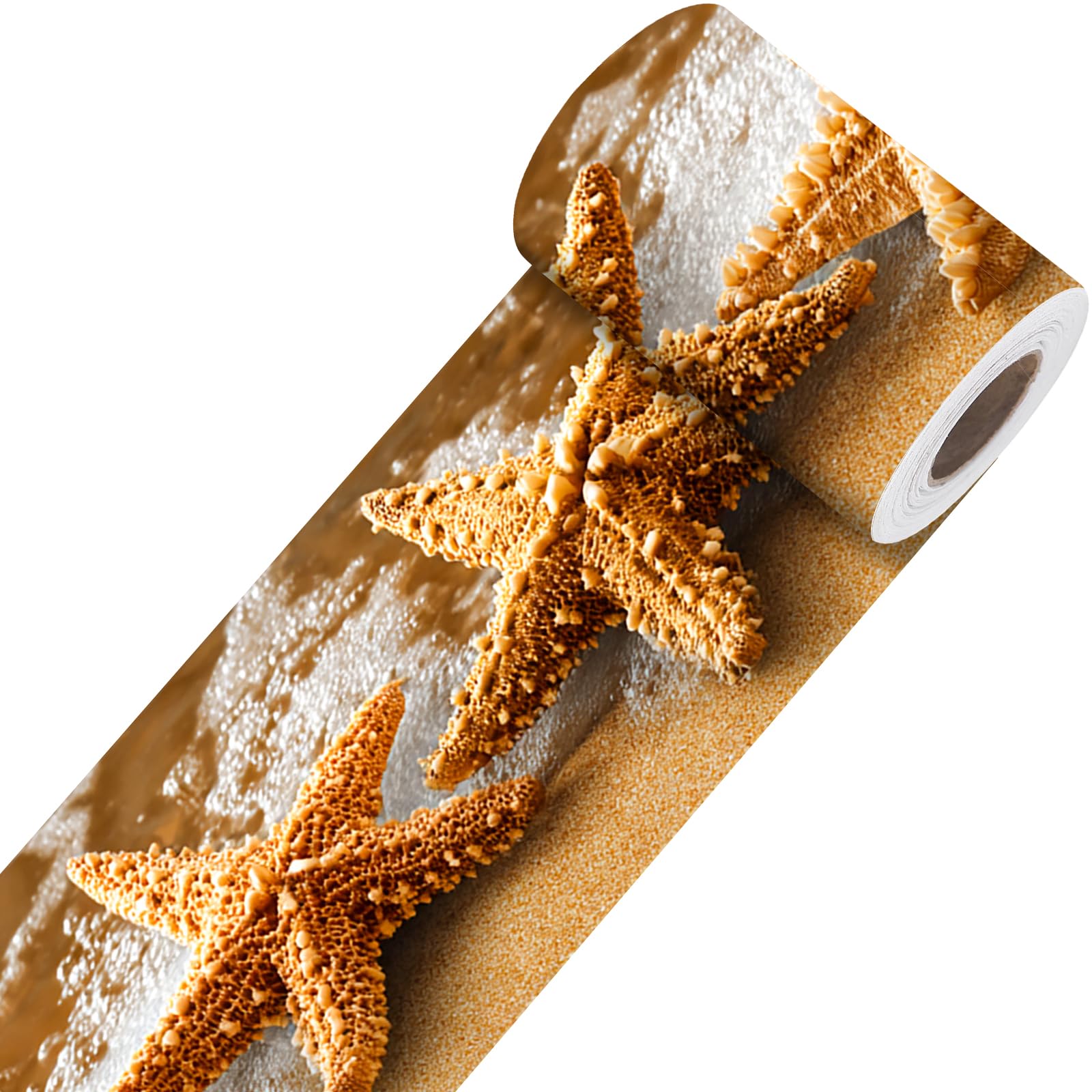 Nuxovilar Beach Starfish Wave Peel Stick Wall Border PVC 3.94x16.4'