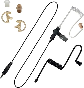 SHEEPDOG MICROPHONES 3.5mm Threaded Listen Only Earpiece, Straight Cord, Compatible with Motorola Audio Adapters and Shoulder Speaker Microphones