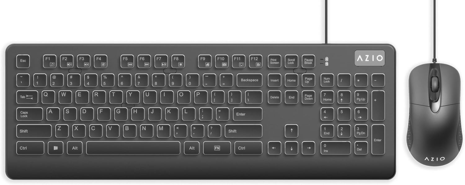 Azio USB Keyboard and Mouse Combo Set, Waterproof