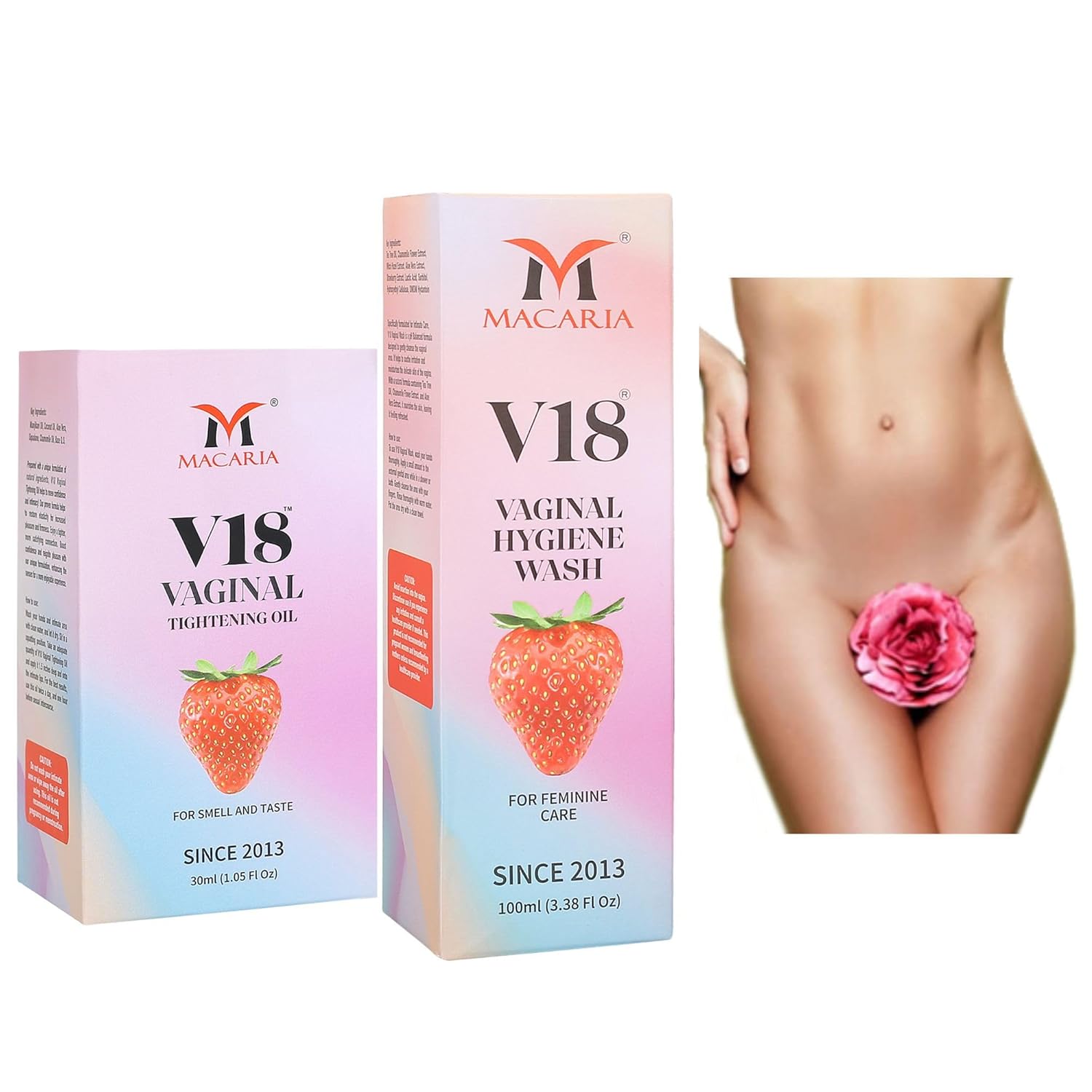 MACARIA V18 virgin again vaginal yoni tightening Oil (Cream Gel) for Girls with V18 vaginal wash