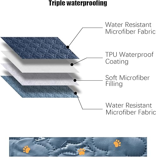 Miniatura 7 de Bigbeer Fundas de sofá impermeables para perros, a prueba de fugas, protector de colchón de muebles para perros grandes, cachorros, niños,