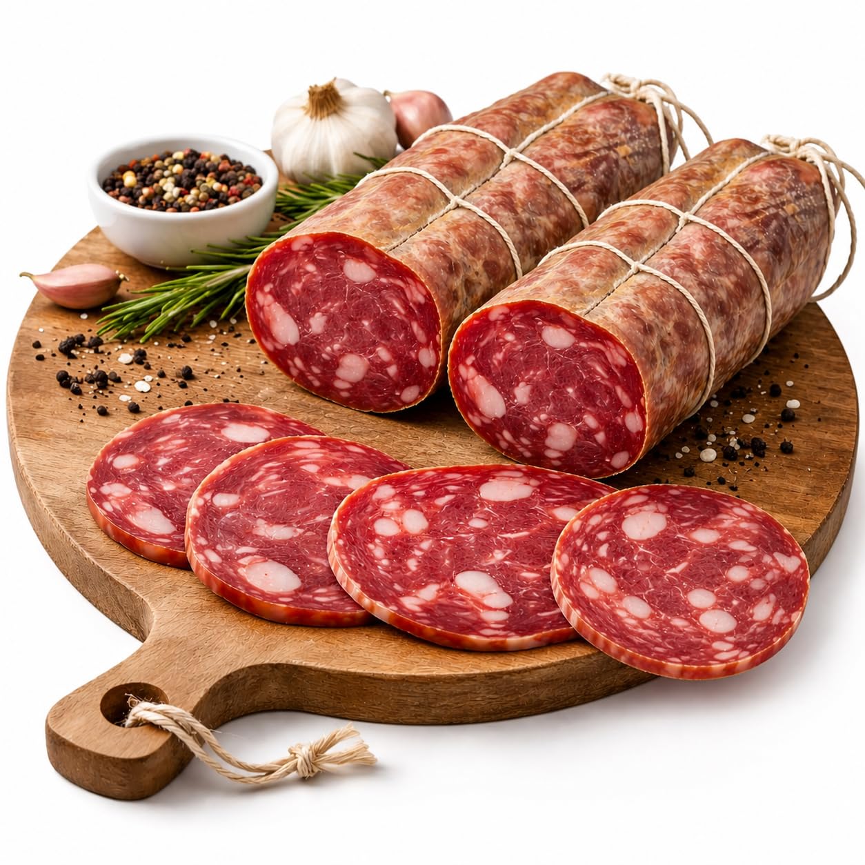 Machegusto!® - 2 x 290g Soppressata Classique – Charcuterie Italienne Affinée de Porc Sélectionné | Goût Intense et Traditionnel | Idéale pour Plateaux, Apéritifs et Sandwichs | Artisanal 2 x 290g