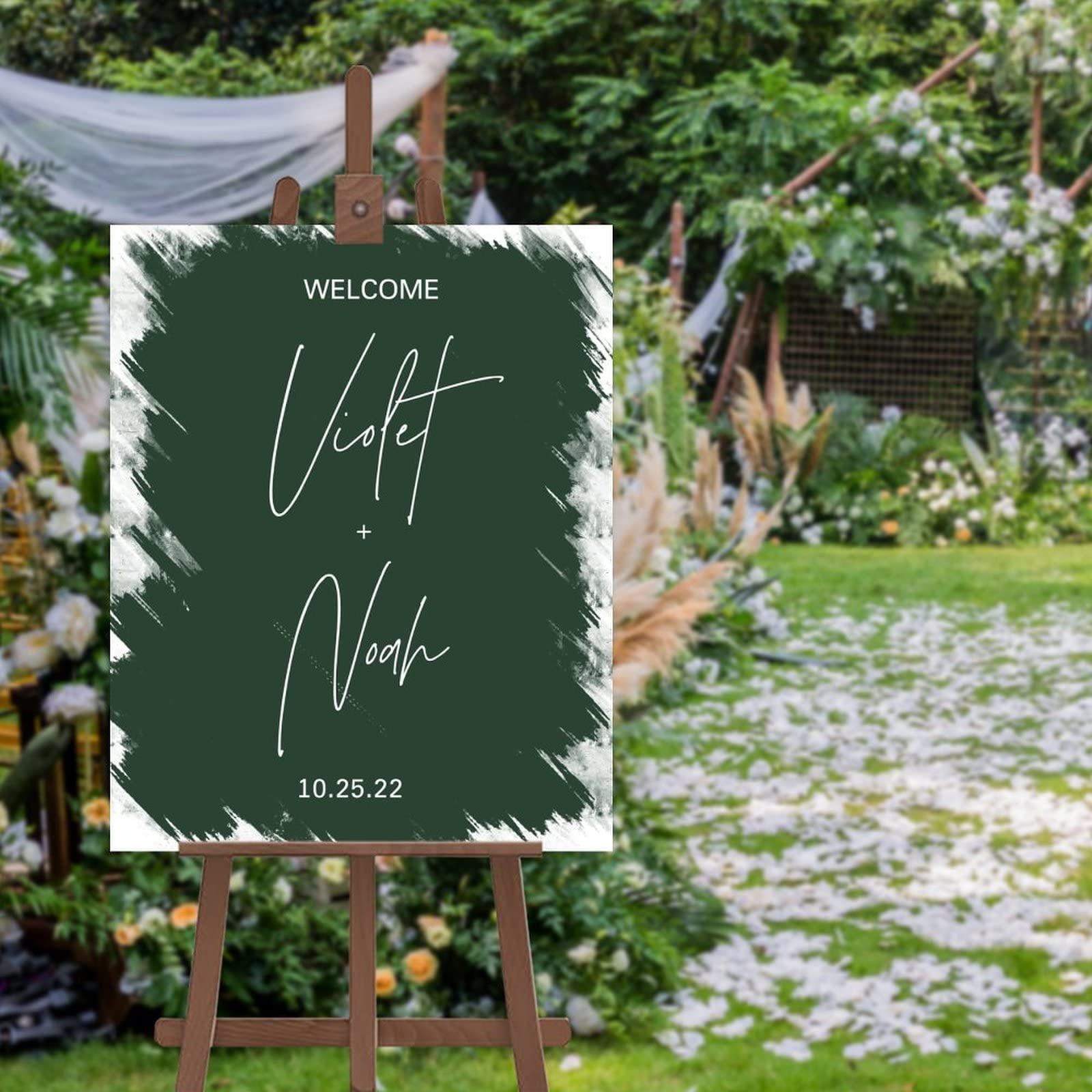 Panneau de bienvenue personnalisé avec date au choix pancarte mariage 40x50
