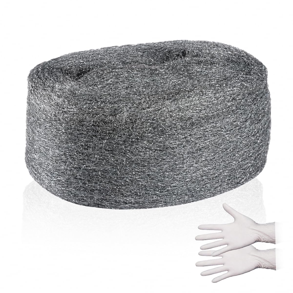 Steel Wool Roll 3M (2 Pack) 0000 Grade with Work Gloves – Ultra Fine Wire Wool for Polishing Metal, Cleaning Glass, Wood Finishing & Rust Removal – Steel Wool for DIY, Pipe Gaps & Rodent Blocker