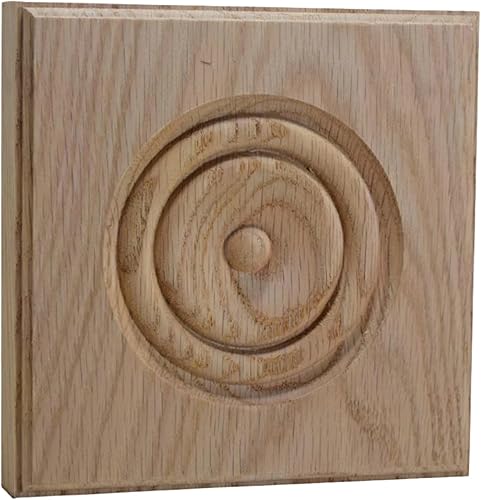 EWAP90 Bloque de esquina con carcasa de roseta de 1" x 5-12" cuadrado, roble rojo