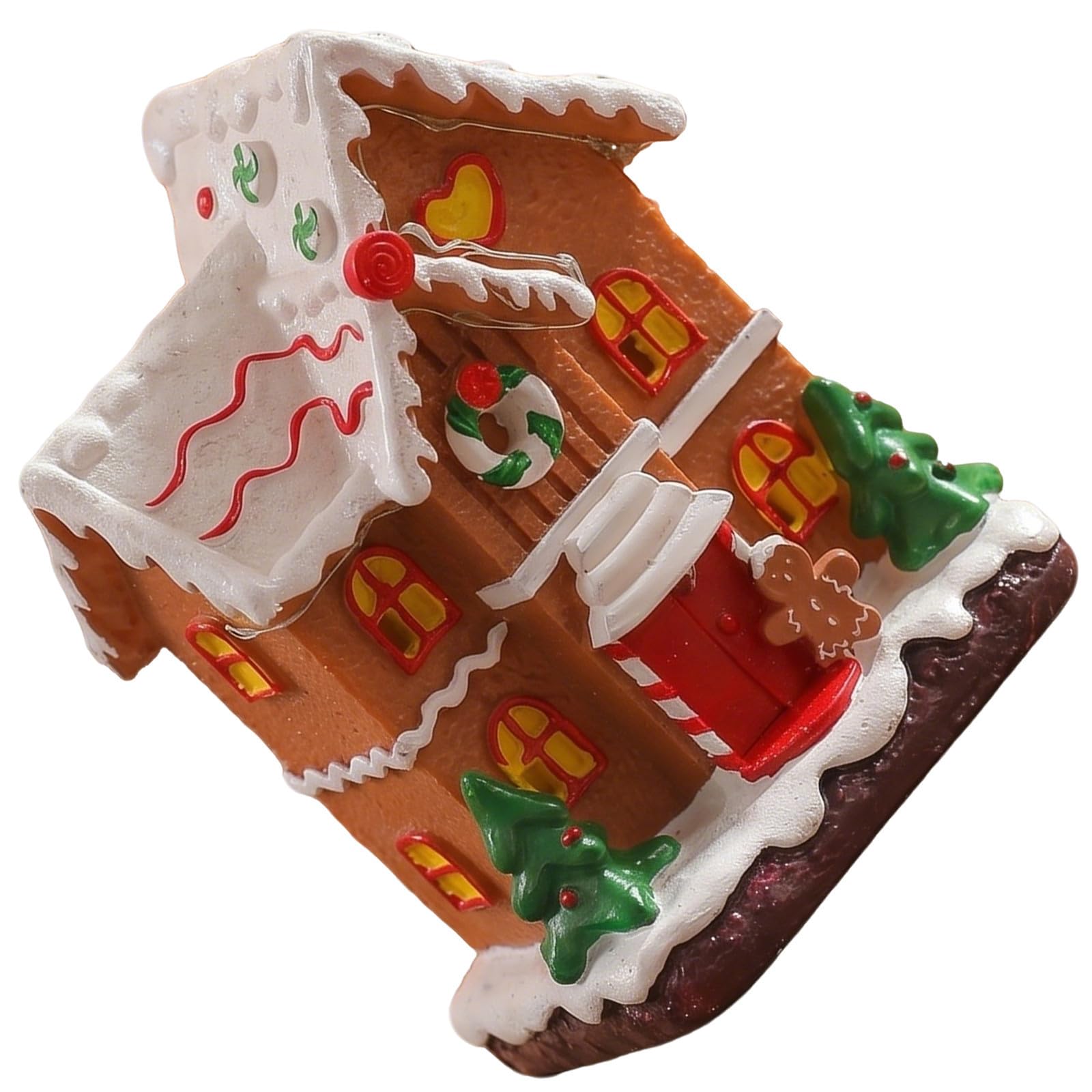 Maison en résine peinte main et musique apaisante de Noël haut de gamme