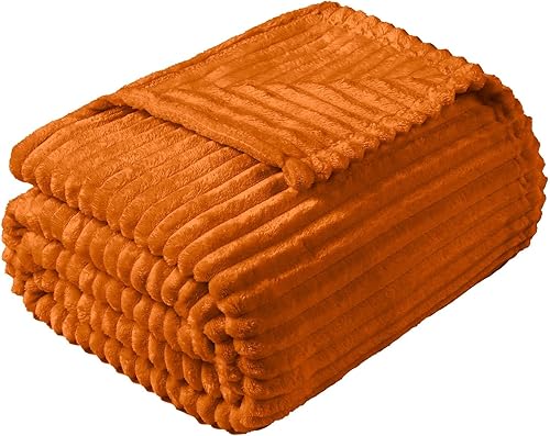 Vista 393 de Vessia Manta de franela de forro polar, 300GSM, acogedora manta a rayas verde salvia para sofá, cama y sofá, cálida y suave, acogedora manta