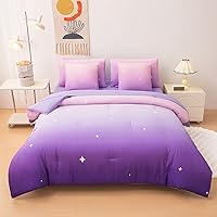 Vista 11 de Juego de ropa de cama arcoíris tamaño individual – Edredón reversible de 5 piezas para niñas con sábana de bolsillo profundo, diseño de galaxia