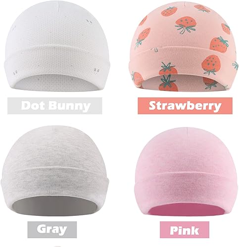 Miniatura 2 de Zsedrut Gorro de hospital infantil de primavera para bebés recién nacidos, sombrero de algodón Tolddler Boy Soft Double Layer Hat